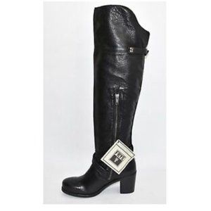 FRYE Black Over The Knee Leather Boots